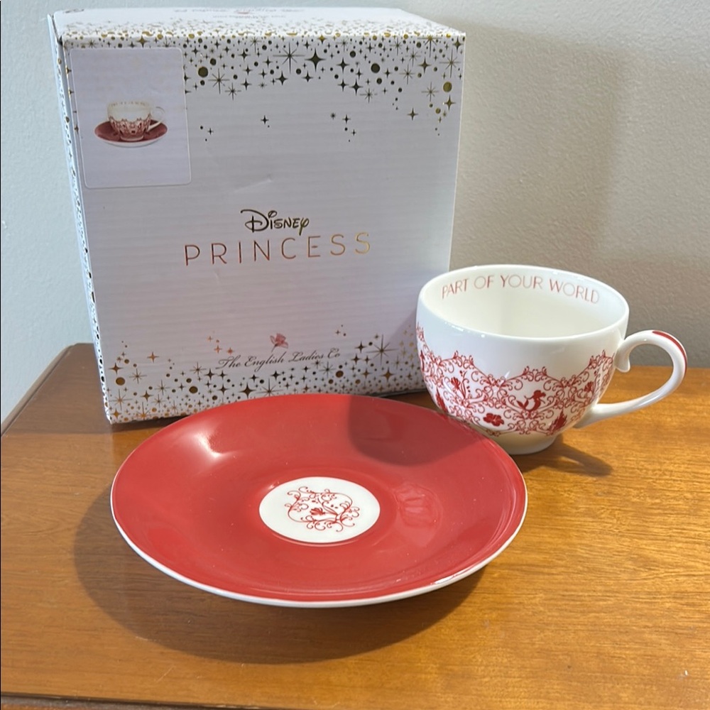 Disney Princess Ariel Red Tea Cup and Saucer Set